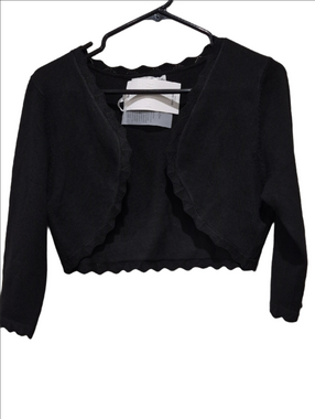Grace Karin Black Scallop-Edge Cropped Bolero Cardigan